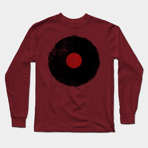 Vinyl Records Distressed Design Long Sleeve T-Shirt by ddtk